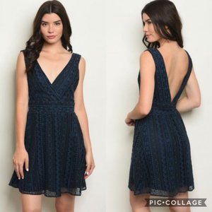 Gianni Bini Party Cocktail Lace Dress Open Back M